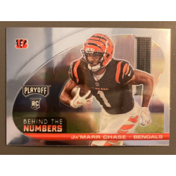 JA'MARR CHASE 2021 PANINI PLAYOFF BEHIND THE NUMBERS ROOKIE