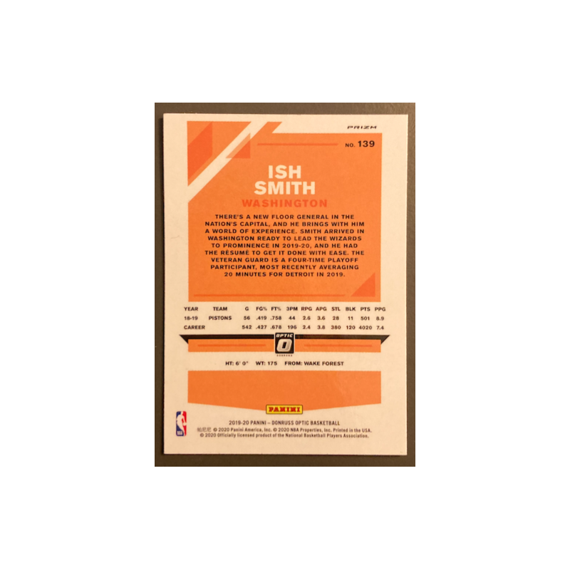 ISH SMITH 2019-20 DONRUSS OPTIC HYPER PINK PRIZM