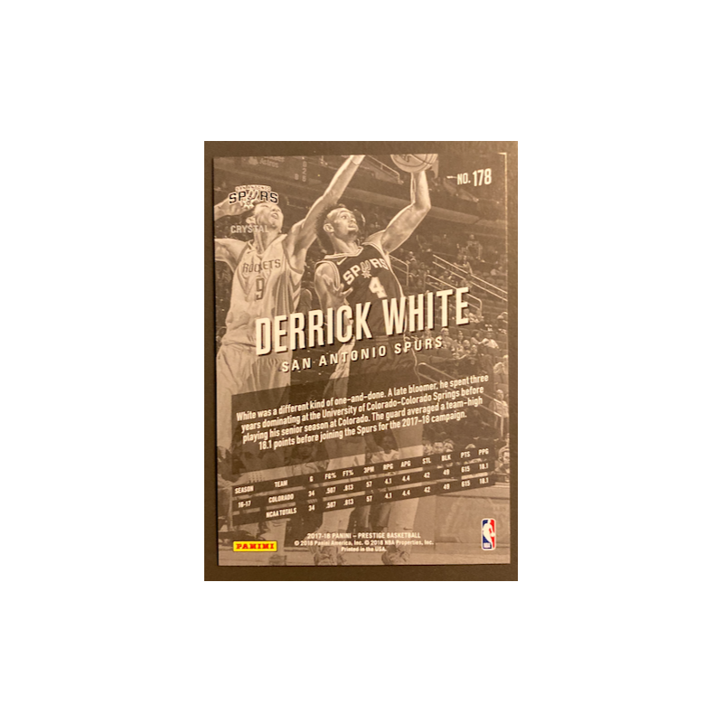 DERRICK WHITE 2017-18 PANINI PRESTIGE CRYSTAL ROOKIE 165/199