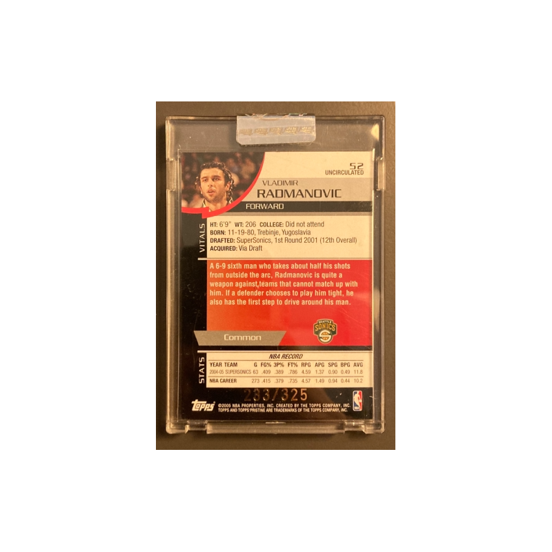 VLADIMIR RADMANOVIC 2005-06 TOPPS PRISTINE UNCIRCULATED 233/325