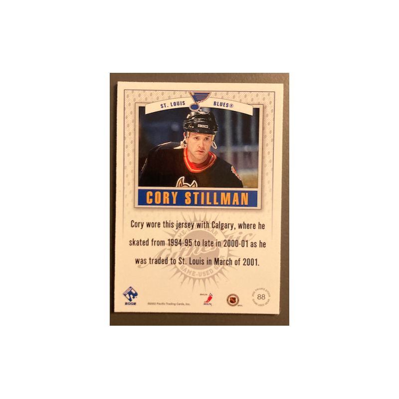 CORY STILLMAN 2001-02 PACIFIC PRIVATE STOCK PATCH VARIATION - 88