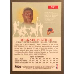 MICKAEL PIETRUS 2003-04 TOPPS PRISTINE ROOKIE