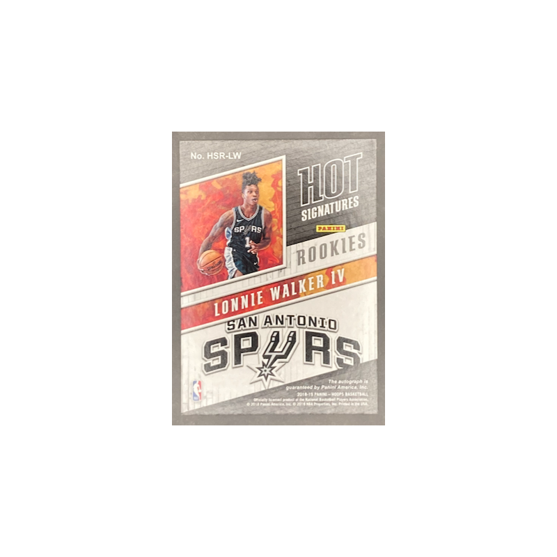 LONNIE WALKER IV 2018-19 HOOPS HOT SIGNATURES ROOKIE AUTO