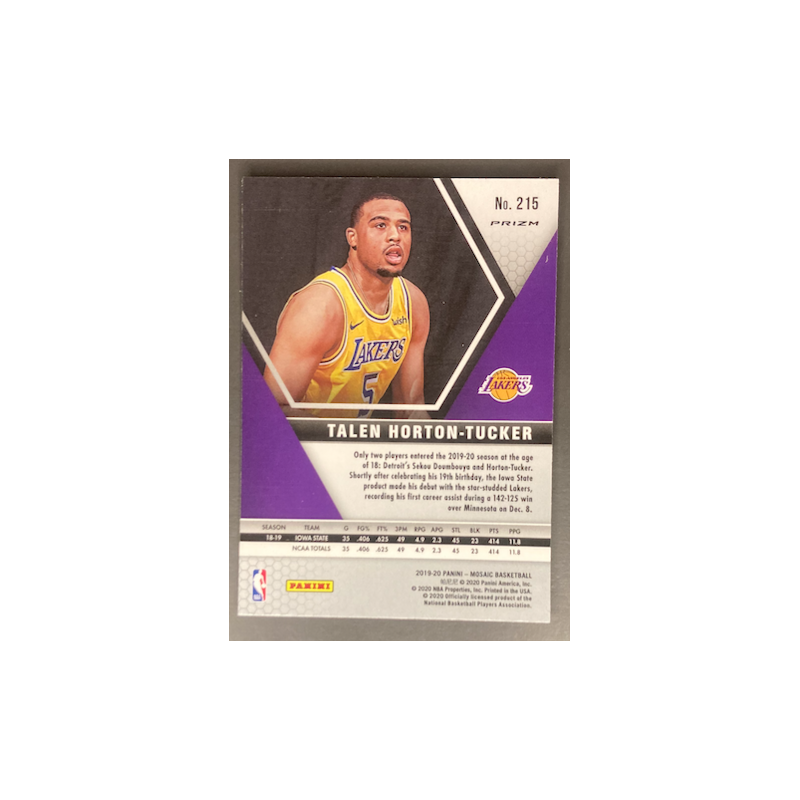 TALEN HORTON-TUCKER 2019-20 PANINI MOSAIC GREEN PRZIM MOSAIC ROOKIE