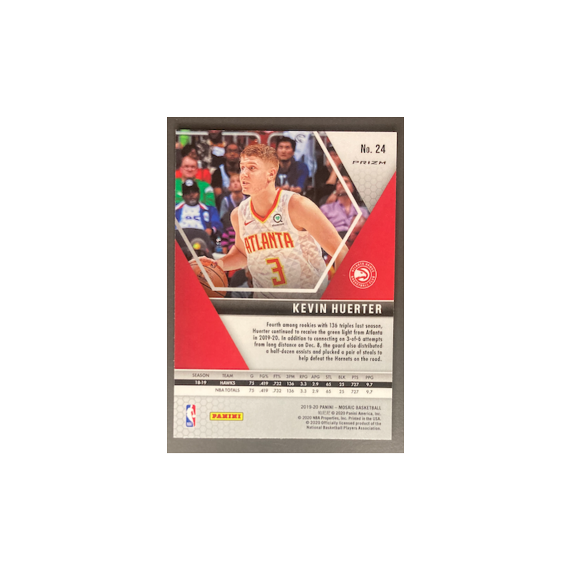 KEVIN HUERTER 2019-20 PANINI MOSAIC SILVER PRIZM