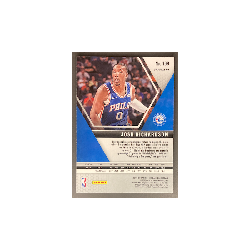 JOSH RICHARDSON 2019-20 PANINI MOSAIC BLUE REACTIVE PRIZM