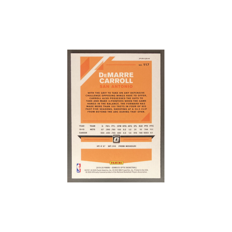 DEMARRE CARROLL 2019-20 TOPPS OPTIC PRIZM FANATICS BOX SET