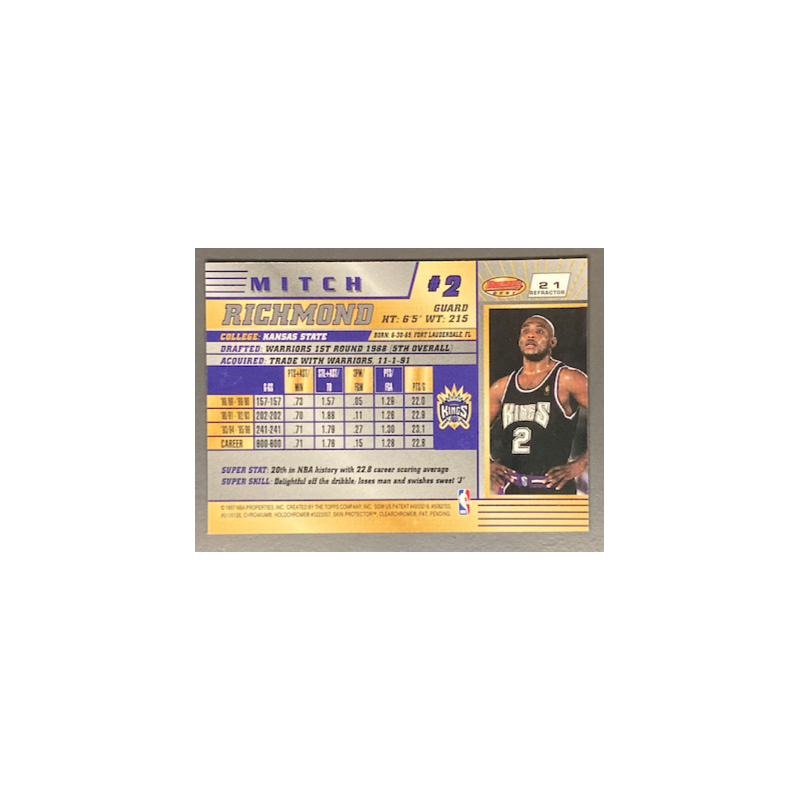 MITCH RICHMOND 1996-97 BOWMAN BEST REFRACTOR