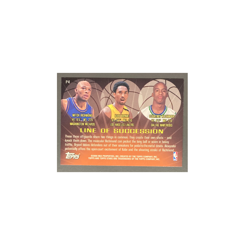 RICHMOND / BRYANT / ALEXANDER 2000-01 TOPPS STARS PROGRESSION - P4