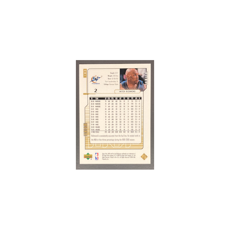 MITCH RICHMOND 2000-01 UPPER DECK MVP GOLD SCRIPT 93/100