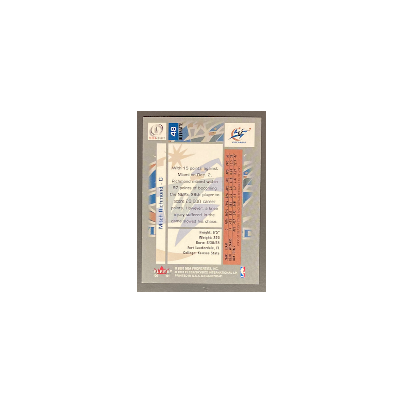 MITCH RICHMOND 2000-01 FLEER LEGACY ULTIMATE LEGACY 071/175