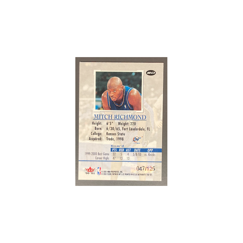 MITCH RICHMOND 2000-01 FLEER AUTHORITY PROMINENCE 047/125