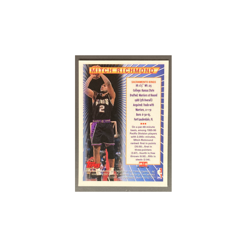 MITCH RICHMOND 1996-97 TOPPS MYSTERY FINEST REFRACTOR BORDERED SUPERTEAM CHAMPIONS