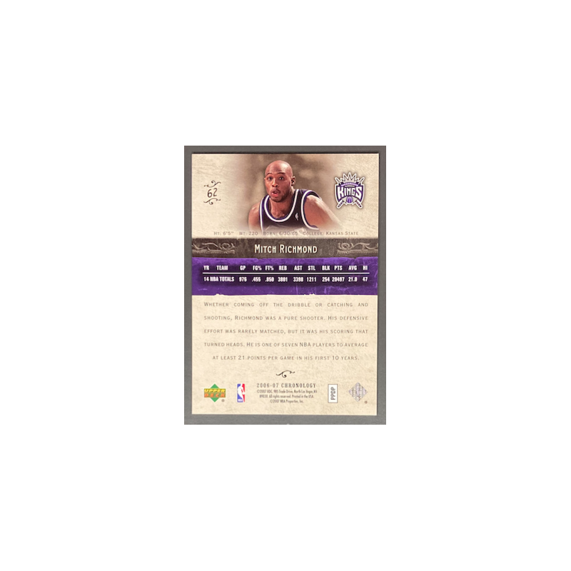 MITCH RICHMOND 2006-07 UD CHRONOLOGY 178/199