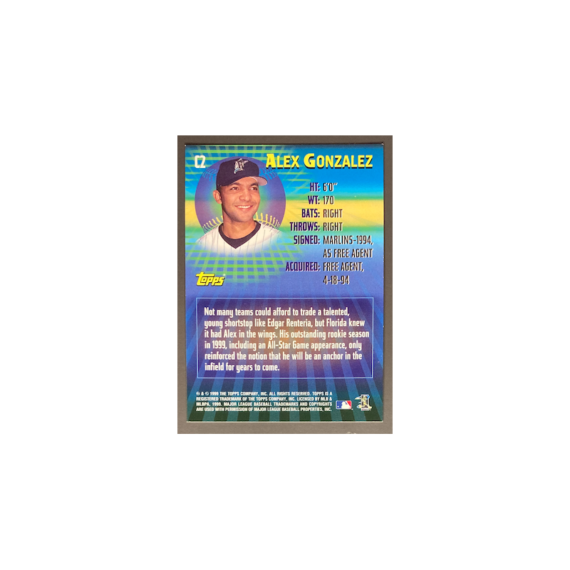 ALEX GONZALEZ 2000 TOPPS 21st CENTURY TOPPS - C2