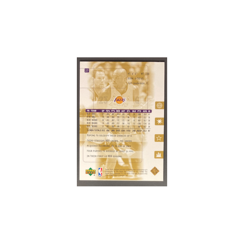 MITCH RICHMOND 2001-02 UPPER DECK ULTIMATE COLLECTION 547/750