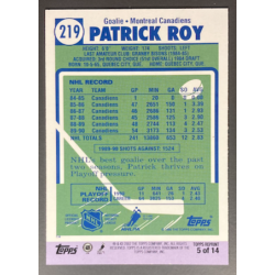 PATRICK ROY 2002 TOPPS REPRINT 5 OF 14