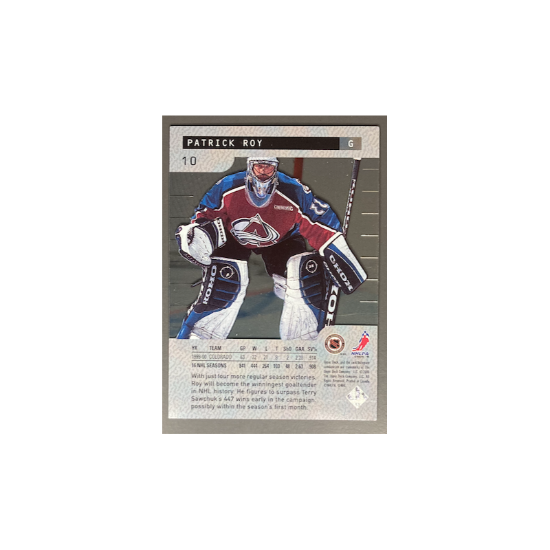 PATRICK ROY 2000 UPPER DECK ICE - 10