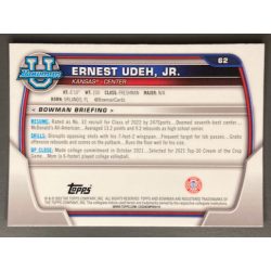 ERNEST UDEH JR 2022-23 BOWMAN CHROME UNIVERSITY PURPLE SHIMMER REFRACTOR
