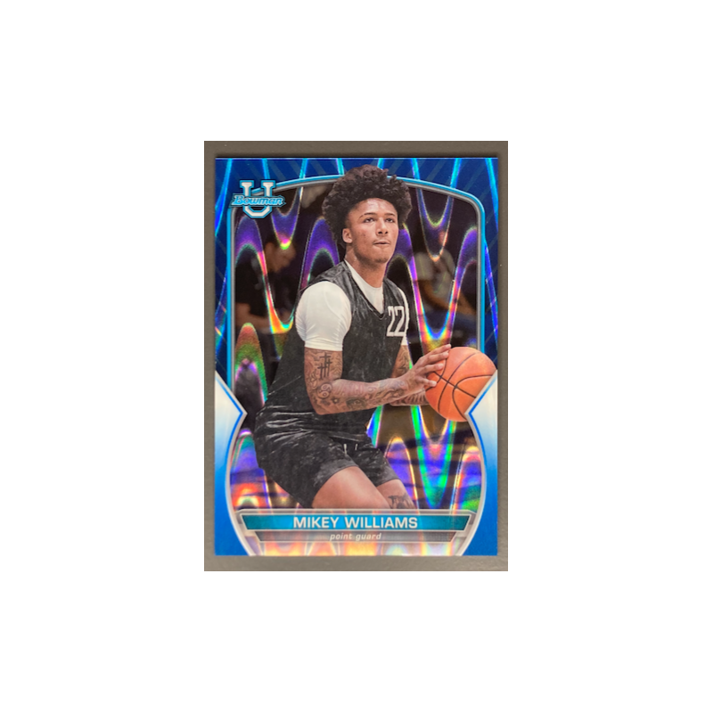 MIKEY WILLIAMS 2022-23 BOWMAN CHROME UNIVERSITY BLUE RAYWAVE REFRACTOR /199