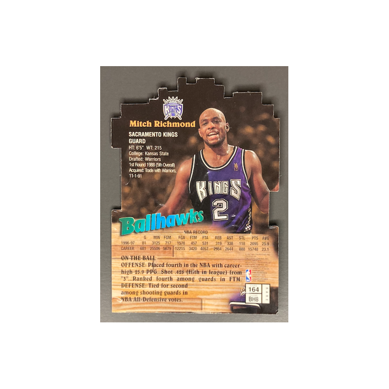 MITCH RICHMOND 1997-98 TOPPS FINEST BALLHAWKS EMBOSSED - 164