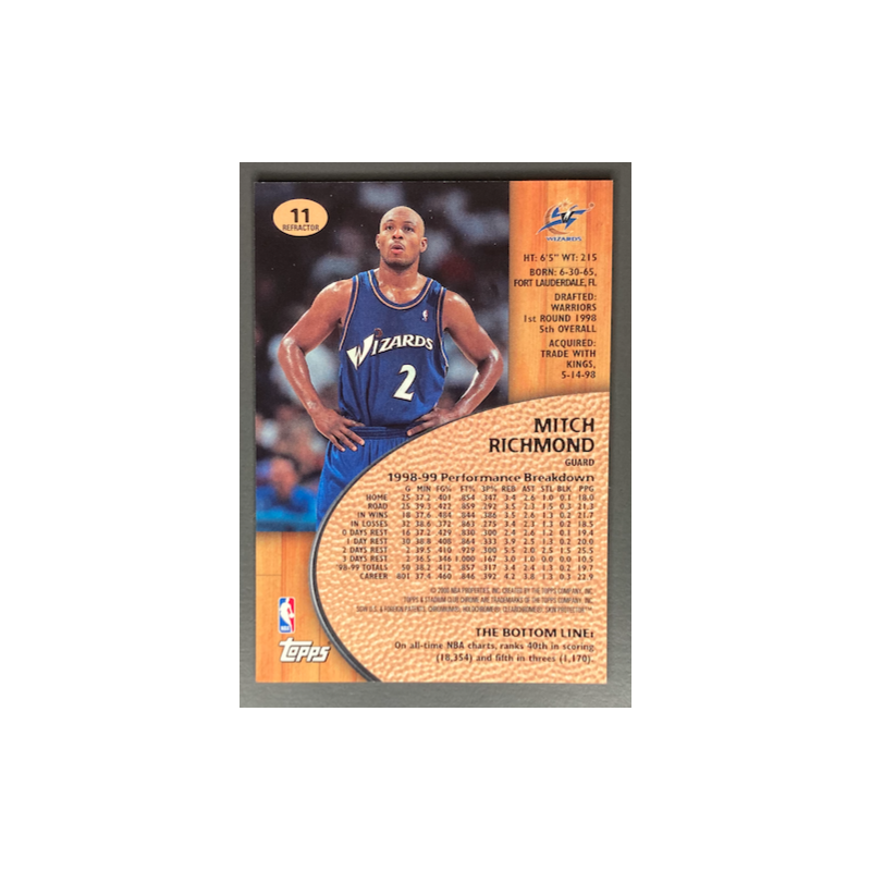 MITCH RICHMOND 1999-00 TOPPS STADIUM CLUB CHROME REFRACTOR - 11