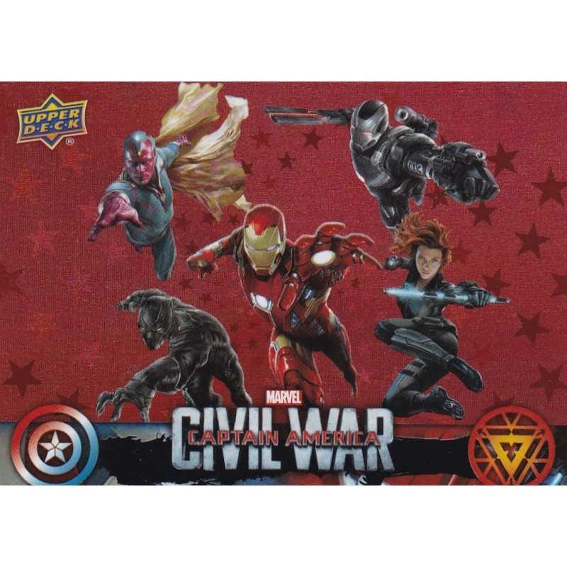 AVENGERS 2016 UPPER DECK MARVEL CAPTAIN AMERICA CIVIL WAR RED FOIL
