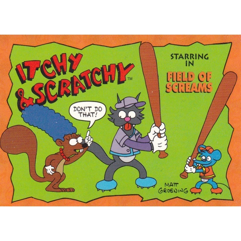 ITCHY & SCRATCHY 1994 SKYBOX BONGO COMICS SIMPSONS SERIES 2 field of screams