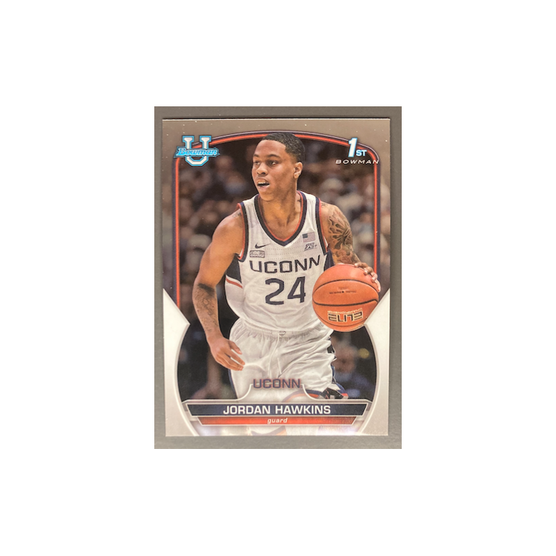 JORDAN HAWKINS 2022-23 BOWMAN CHROME UNIVERSITY 1ST ROOKIE