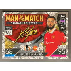 BRUNO FERNANDES 2022-23 TOPPS MATCH ATTAX MAN OF THE MATCH SIGNATURES STYLE