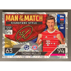 THOMAS MULLER 2022-23 TOPPS MATCH ATTAX MAN OF THE MATCH SIGNATURES STYLE
