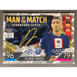 ACHRAF HAKIMI 2022-23 TOPPS MATCH ATTAX MAN OF THE MATCH SIGNATURES STYLE