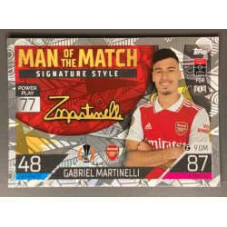 GABRIEL MARTINELLI 2022-23 TOPPS MATCH ATTAX MAN OF THE MATCH SIGNATURES STYLE