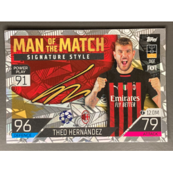 THEO HERNANDEZ 2022-23 TOPPS MATCH ATTAX MAN OF THE MATCH SIGNATURES STYLE