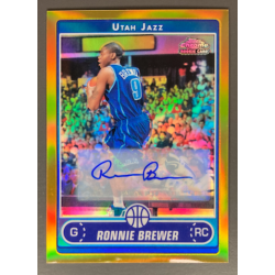 RONNIE BREWER 2006-07 TOPPS CHROME GOLD REFRACTOR AUTO 12/25