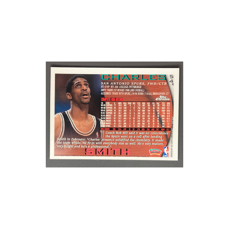 CHARLES SMITH 1996-97 TOPPS CHROME REFRACTOR - 54