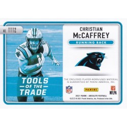 CHRISTIAN MCCAFFREY 2021 PANINI ABSOLUTE TOOLS OF THE TRADE TRIPLE PRIME PATCH /49