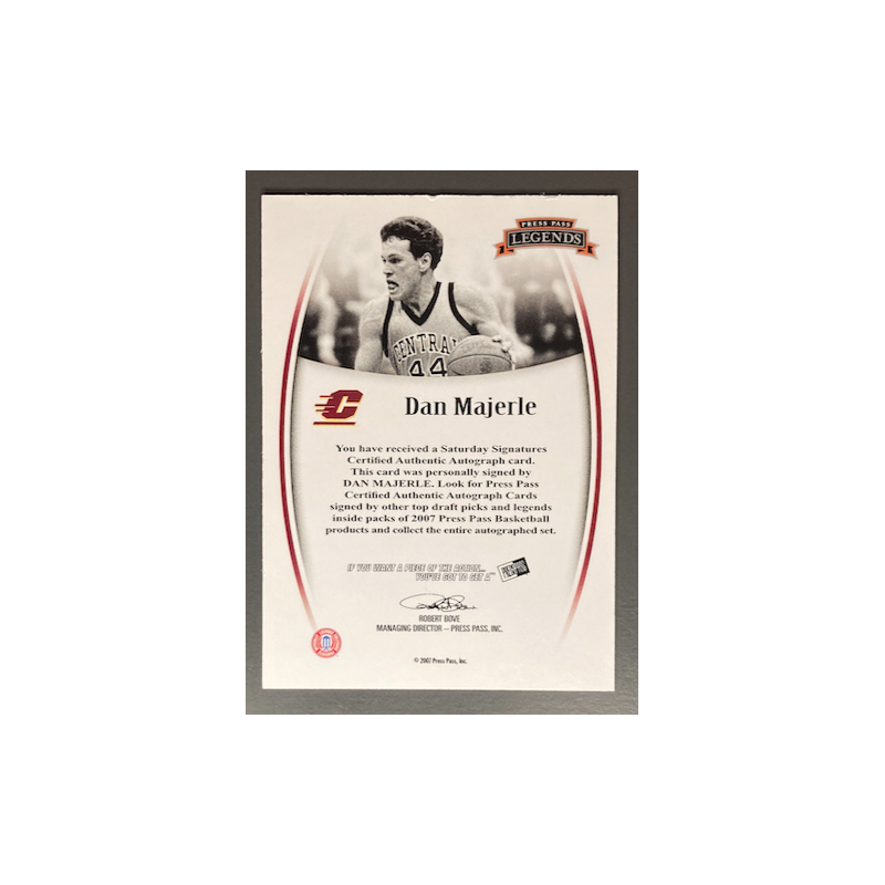 DAN MAJERLE 2007-08 PRESS PASS LEGENDS BLUE AUTO