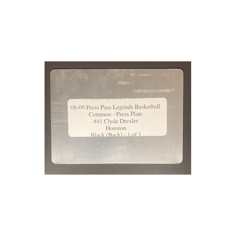 CLYDE DREXLER 2008-09 PRESS PASS LEGENDS PRINTING PLATE BLACK 1/1