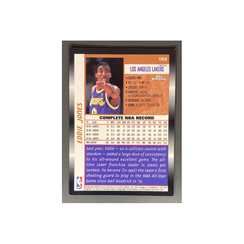 EDDIE JONES 1998-99 TOPPS CHROME REFRACTOR - 103
