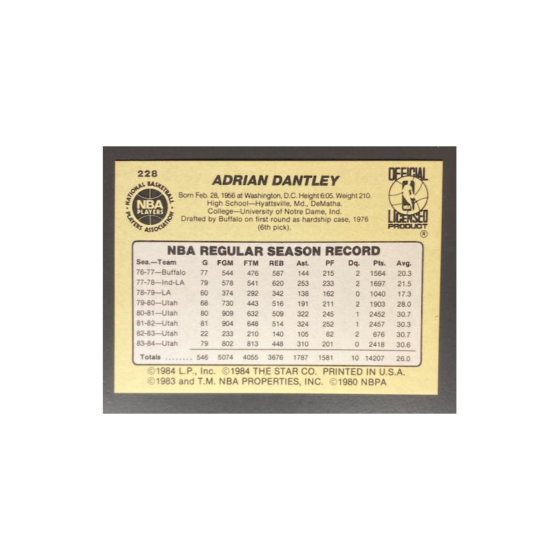 ADRIAN DANTLEY 1984-85 STAR'85 - 228