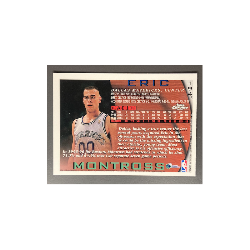 ERIC MONTROSS 1996-97 TOPPS CHROME REFRACTOR - 194