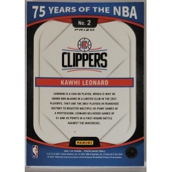 KAWHI LEONARD 2021-22 PANINI 75 YEARS OF THE NBA PRIZM SILVER