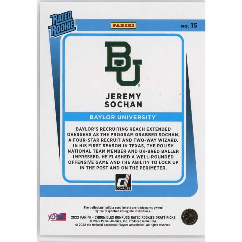 JEREMY SOCHAN 2022-23 PANINI CHRONICLES DRAFT PICKS DONRUSS RATED ROOKIES