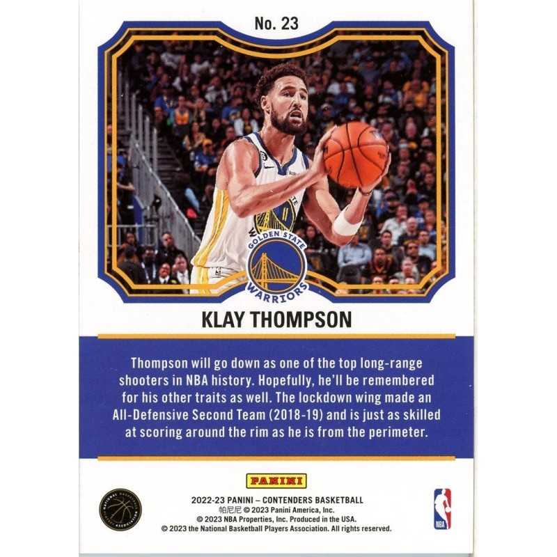 KLAY THOMPSON 2022-23 PANINI CONTENDERS TICKET TO THE HALL