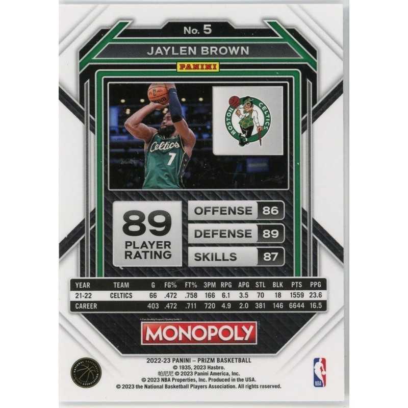 JAYLEN BROWN 2022-23 PANINI PRIZM MONOPOLY