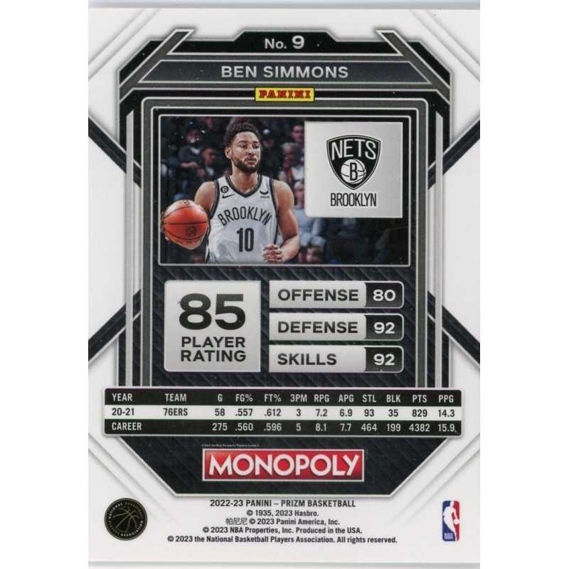 BEN SIMMONS 2022-23 PANINI PRIZM MONOPOLY