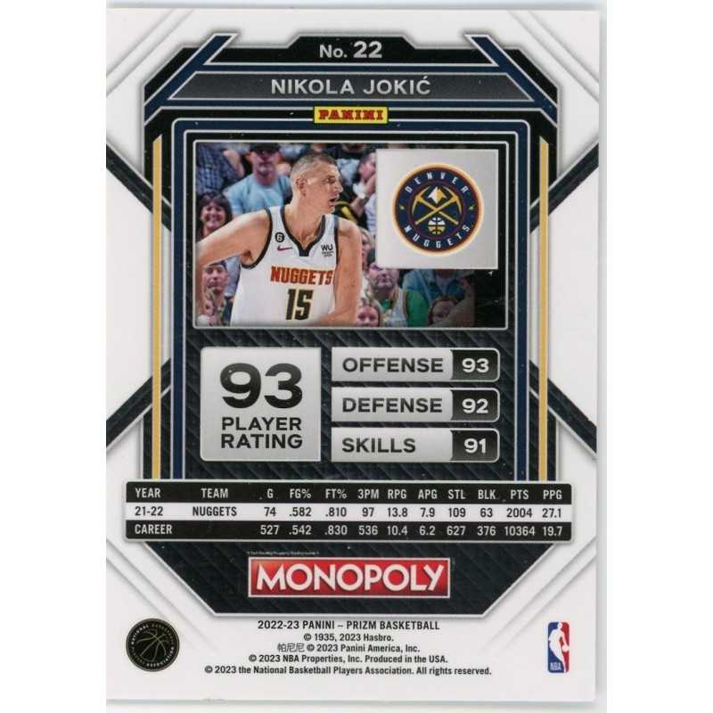 NIKOLA JOKIC 2022-23 PANINI PRIZM MONOPOLY