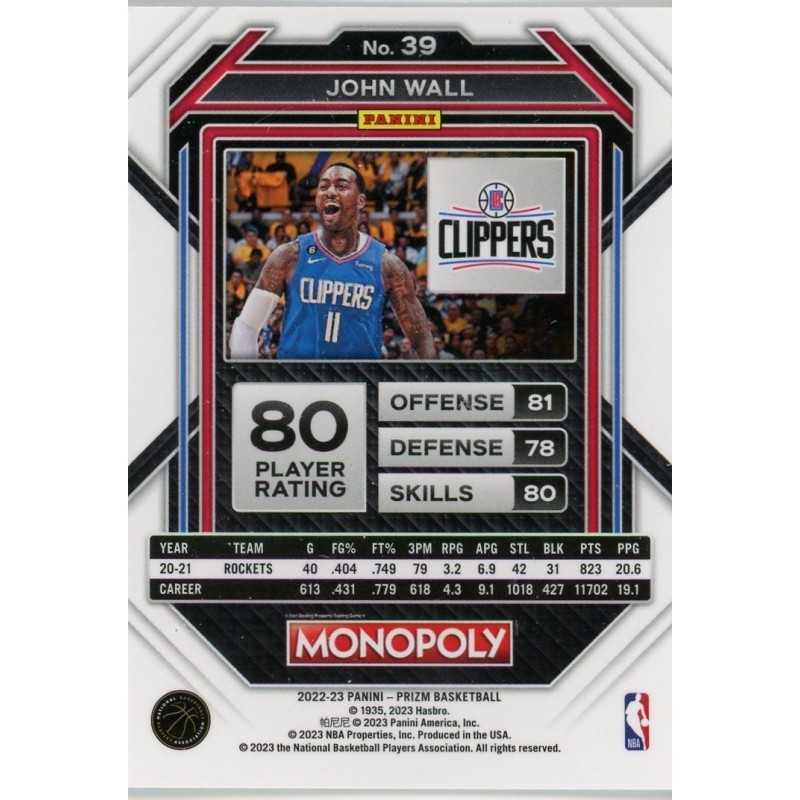JOHN WALL 2022-23 PANINI PRIZM MONOPOLY