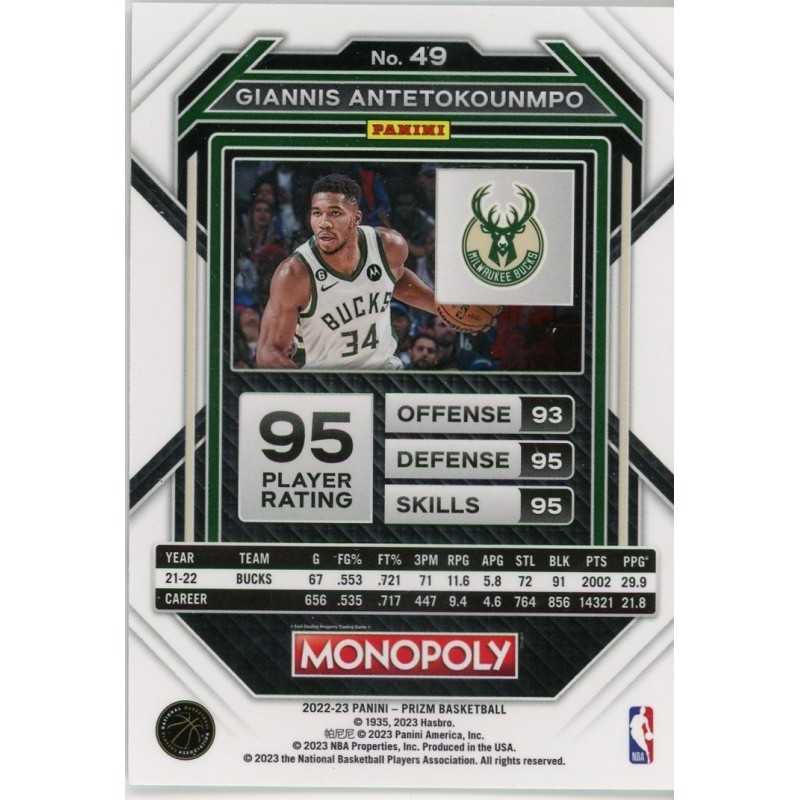 GIANNIS ANTETOKOUNMPO 2022-23 PANINI PRIZM MONOPOLY